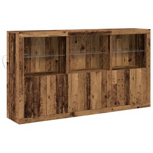 vidaXL Buffet avec lumières LED Bois ancien 181 5 x 37 x 100 cm