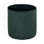 Pouf cylindrique en velours vert foncé Ø 34 x 36 cm