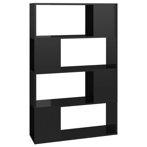 vidaXL Bibliothèque/Séparateur de pièce Noir brillant 80x24x124 5 cm