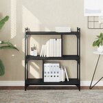 vidaXL Bibliothèque à 3 niveaux noir 76x32x88 cm bois d'ingénierie