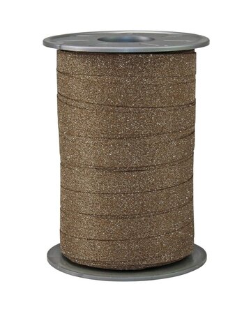 Bolduc poly glitter 100-m-bobine 10 mm brun