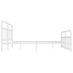 vidaXL Cadre de lit métal sans matelas et pied de lit blanc 193x203 cm