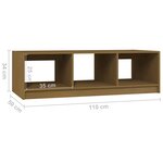 vidaXL Table basse marron miel 110x50x34 cm bois de pin massif