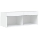 vidaXL Ensemble de meubles TV muraux 8 Pièces avec lumières LED blanc