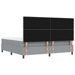 vidaXL Lit Box Spring avec Matelas & Banc Gris Clair 200x200 cm Tissu
