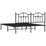 vidaXL Cadre de lit métal sans matelas et tête de lit noir 180x200 cm