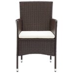 vidaXL Chaises à manger de jardin lot de 4 Résine tressée Marron