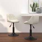 Vidaxl chaises pivotantes de salle à manger 2 pcs crème velours