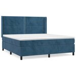 vidaXL Sommier à lattes de lit et matelas Bleu foncé 160x200cm Velours