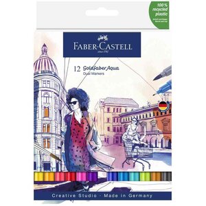 Marqueur aquarelle goldfaber  étui de 12 faber-castell