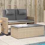 vidaXL Banc inclinable de jardin avec coussins beige résine tressée