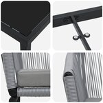 vidaXL Set de jardin 7 pièces Gris Résine Poly