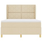 Lit box spring avec matelas crème 160x200 cm en tissu