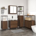 Ensemble de meubles de salle de bain 5 pièces vidaXL en bois d'ingénierie chêne marron