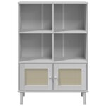 vidaXL Bibliothèque SENJA aspect de rotin blanc bois massif de pin