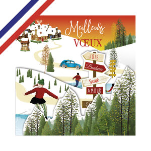 Carte tri-volet meilleurs vœux paysage