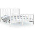 vidaXL Cadre de lit sans matelas blanc bois de pin massif 160x200 cm