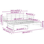 vidaXL Lit coulissant sans matelas marron miel 2x(90x190) cm