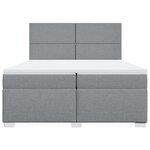 vidaXL Sommier à lattes de lit avec matelas Gris clair 200x200cm Tissu