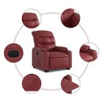vidaXL Fauteuil inclinable électrique rouge bordeaux similicuir