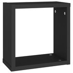 vidaXL Étagères cube murales 2 Pièces noir 30x15x30 cm