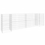 vidaXL Jardinière à gabion en H Fil d'acier 260x40x80 cm