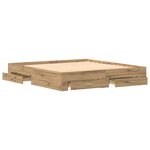 Lits avec tiroirs vidaXL Chêne artisan 180x200 cm Bois d'ingénierie