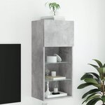 vidaXL Meuble TV avec lumières LED gris béton 40 5x30x90 cm