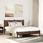 vidaXL Cadre de lit en métal sans matelas chêne marron 150x200 cm