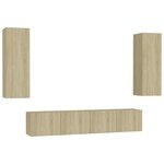 vidaXL Ensemble de meubles TV 4 Pièces Chêne sonoma Bois d'ingénierie