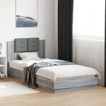 vidaXL Cadre de lit sans matelas sonoma gris 90x200 cm
