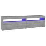 vidaXL Meubles TV avec lumières LED 2 Pièces Sonoma gris 75x35x40 cm