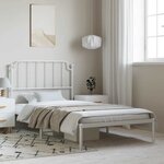 vidaXL Cadre de lit métal sans matelas et tête de lit blanc 100x200 cm