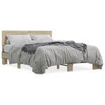 vidaXL Cadre de lit chêne sonoma 120x190 cm bois d'ingénierie et métal