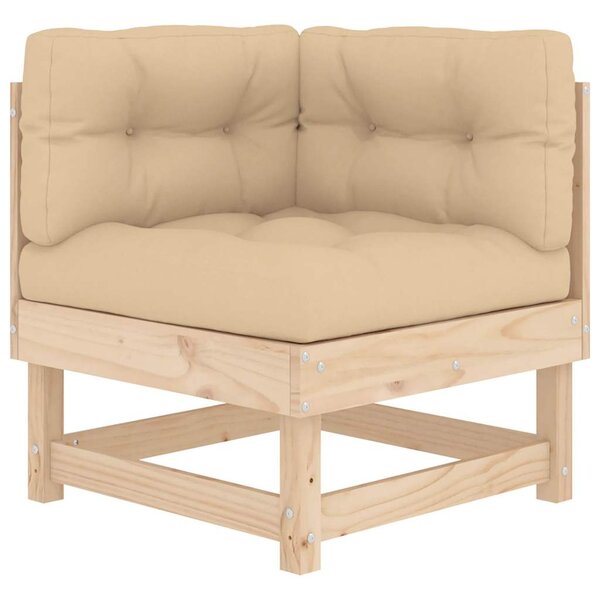 vidaXL Canapé d'angle avec coussins bois de pin solide