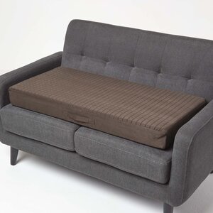 Coussin d'assise déhoussable pour canapé 2 places en suédine  Chocolat - HOMESCAPES