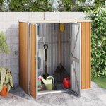 vidaXL Abri à outils de jardin marron 161x89x161 cm acier galvanisé