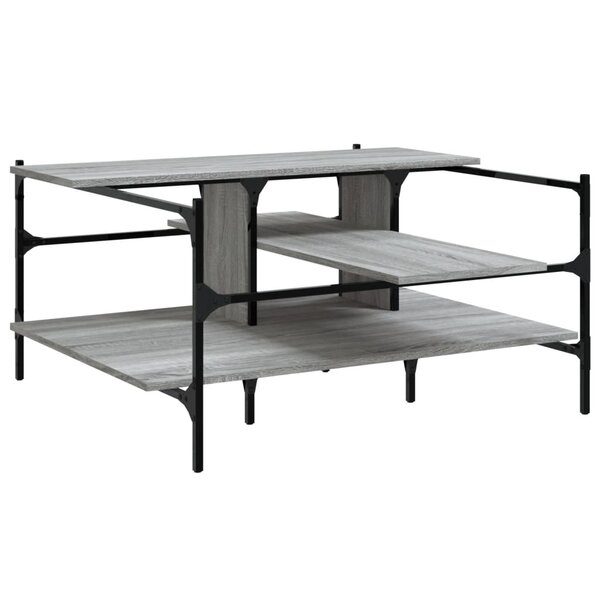 vidaXL Table basse sonoma gris 100x100x48 5 cm bois d'ingénierie