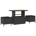 Ensemble de canapé de jardin 8 pièces vidaXL avec coussins Noir Poly Rotin Acacia