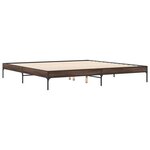 vidaXL Cadre de lit chêne marron 200x200 cm bois d'ingénierie et métal