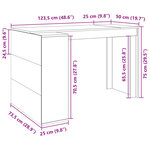 vidaXL Bureau chêne fumé 123 5x73 5x75 cm bois d'ingénierie