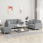 vidaXL Ensemble de canapés 3 Pièces coussins gris clair tissu