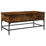 vidaXL Table basse chêne fumé 100x50x45 cm bois d'ingénierie et métal
