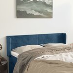 vidaXL Tête de lit avec oreilles Bleu foncé 147x16x78/88 cm Velours