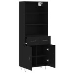 vidaXL Buffet haut Noir 69 5x34x180 cm Bois d'ingénierie