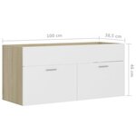 vidaXL Ensemble de meubles de bain Blanc et chêne sonoma Aggloméré