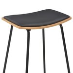vidaXL Tabourets de bar lot de 6 noir similicuir