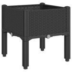 vidaXL Jardinière avec pieds noir 40x40x42 cm PP