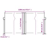 vidaXL Auvent latéral rétractable terre cuite 140x1200 cm