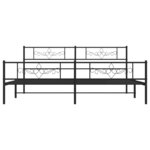 vidaXL Cadre de lit métal sans matelas avec pied de lit noir 180x200cm